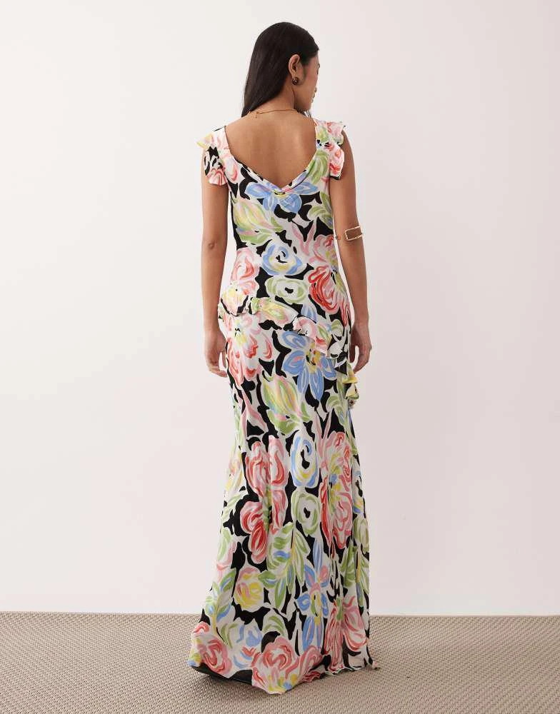 Nobody
s Child Nobody
s Child Juniper occasion slip midaxi dress in black floral print 2