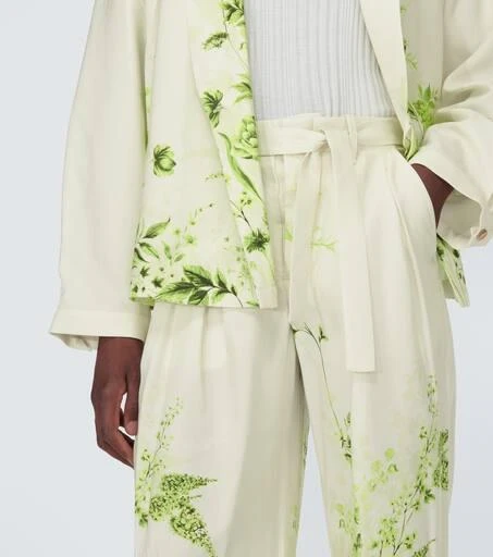 King & Tuckfield Floral belted straight pants 5