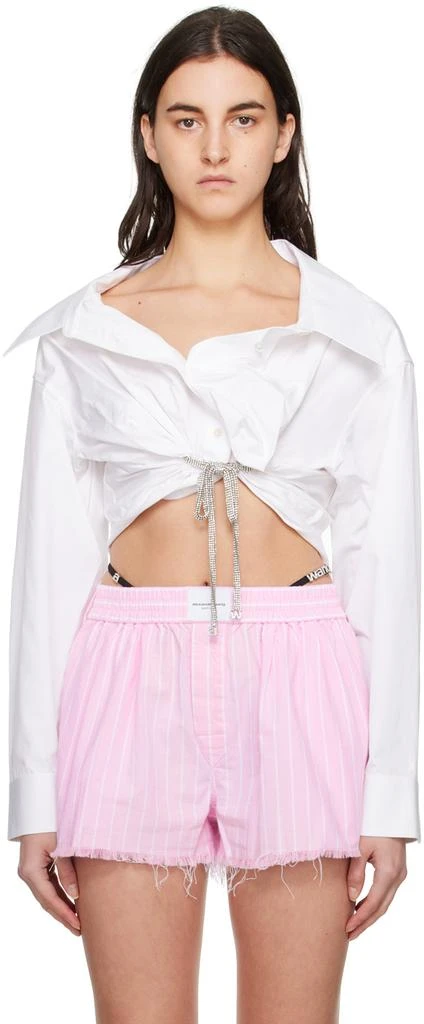 Alexander Wang White Cropped Shirt 1