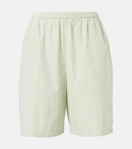The Row Zinnia striped cotton poplin Bermuda shorts 1