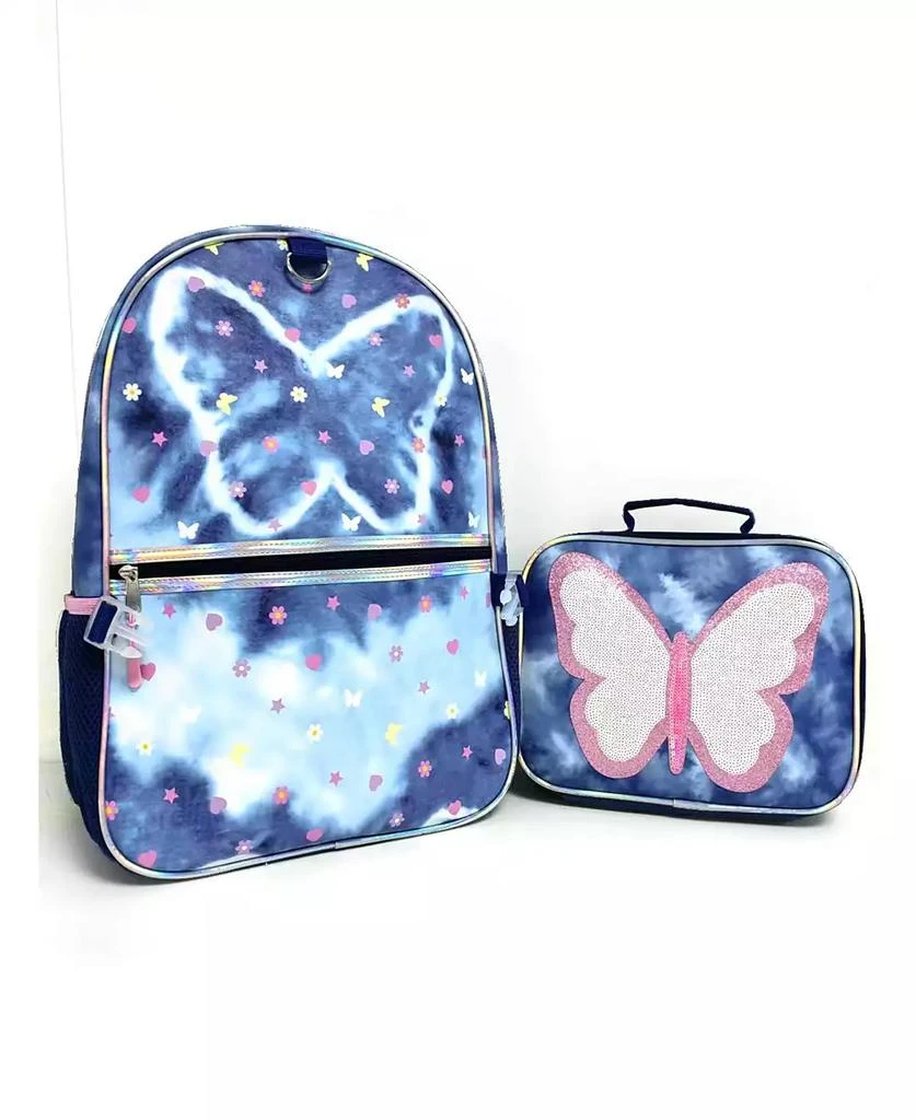 InMocean Girl's Tie Dye Butterfly Backpack Headphone Lunch Set 1
