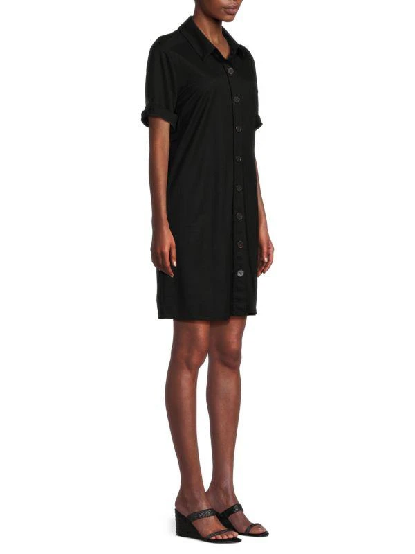 Bobeau Elbow Sleeve Mini Shirtdress 3