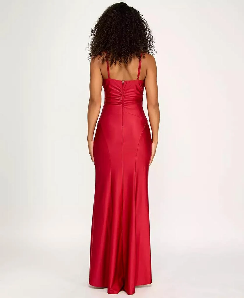 open lace back dress Emerald Sundae Juniors' Asymmetrical Bodycon Dress