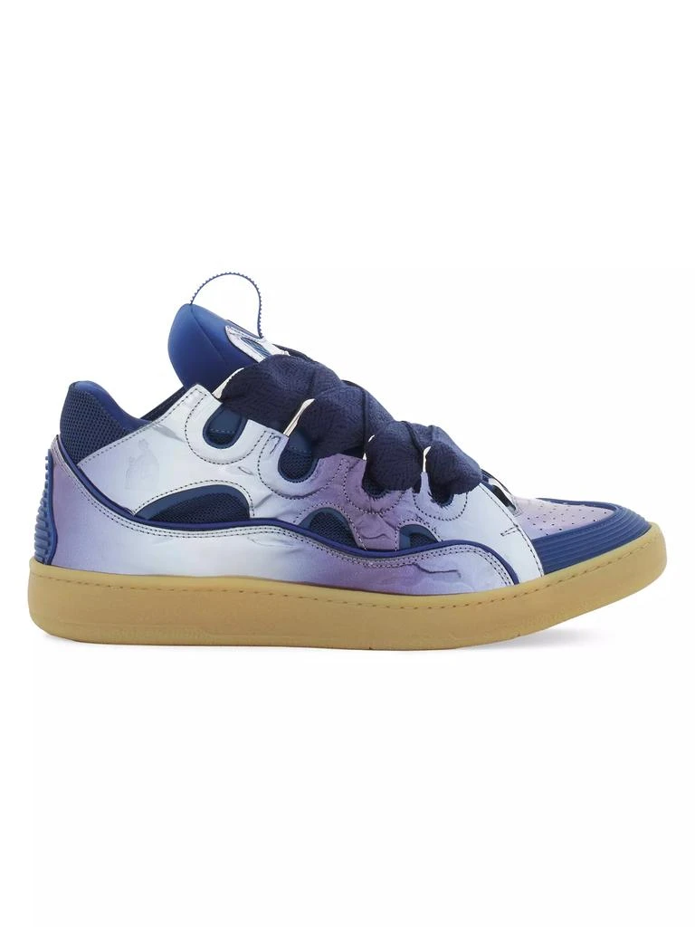 Lanvin Curb Sneakers in Metallic Leather 1