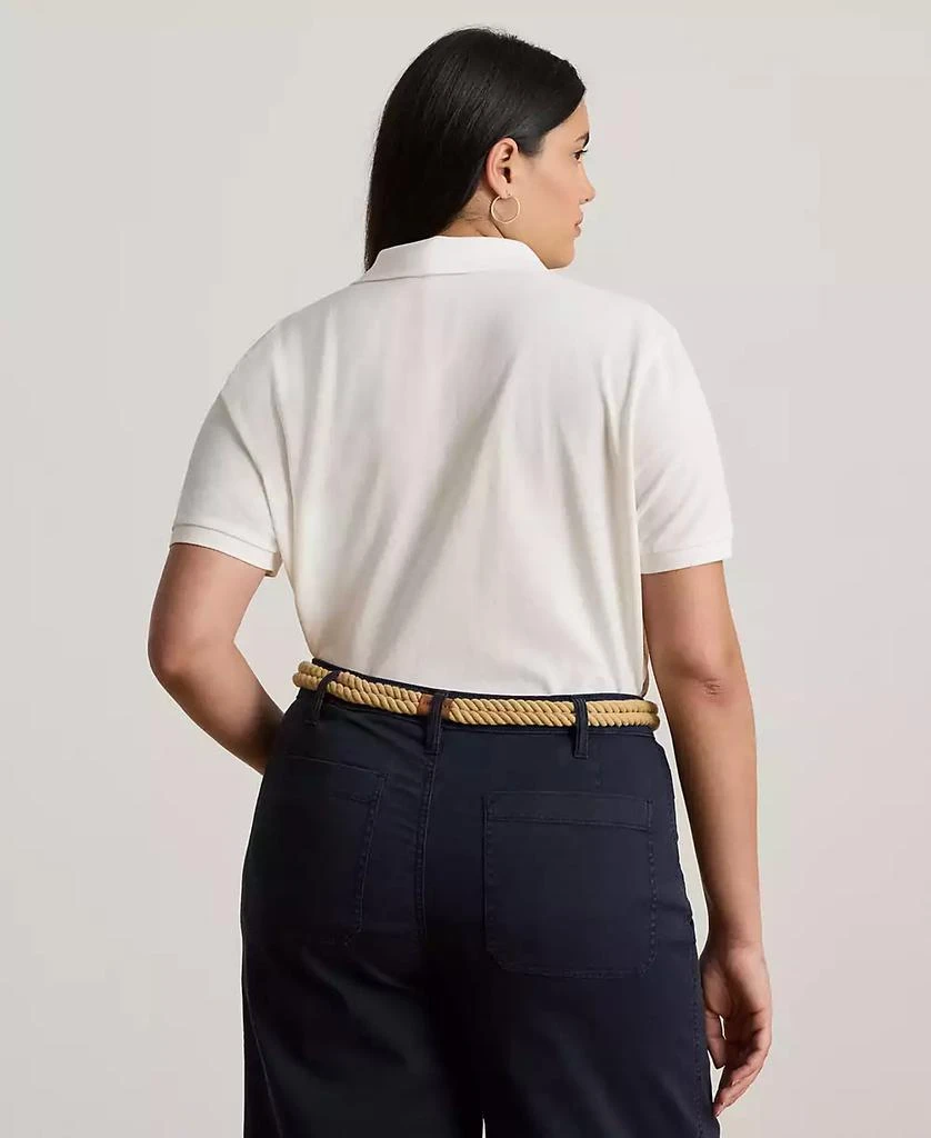 Ralph Lauren Plus Size Patchwork Piqué Polo Shirt 2