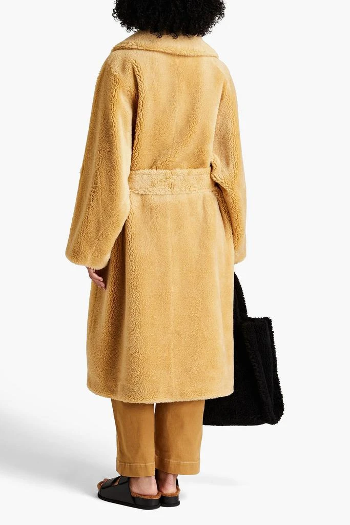 STAND STUDIO Zoey belted faux shearling coat 3