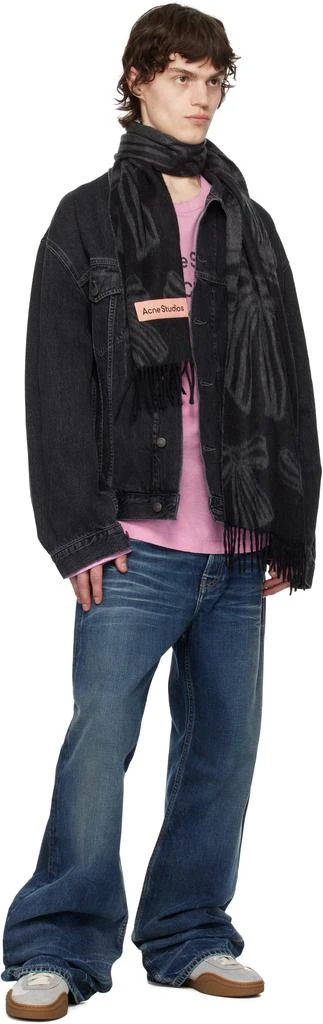 Acne Studios Black Cashmere Jacquard Scarf 3