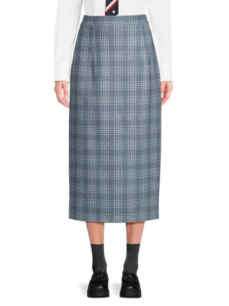 Thom Browne Plaid Wool 
Cashmere Midi Skirt 1