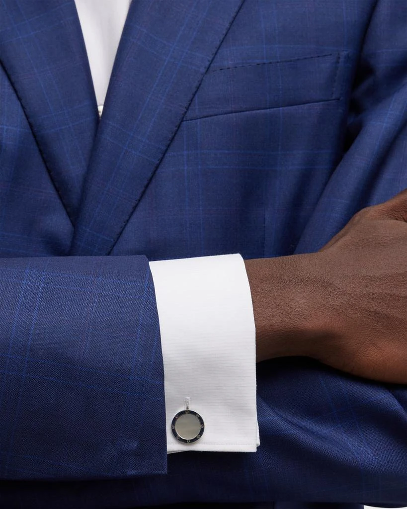 Jan Leslie Round Mother-of-Pearl Cuff Links 2