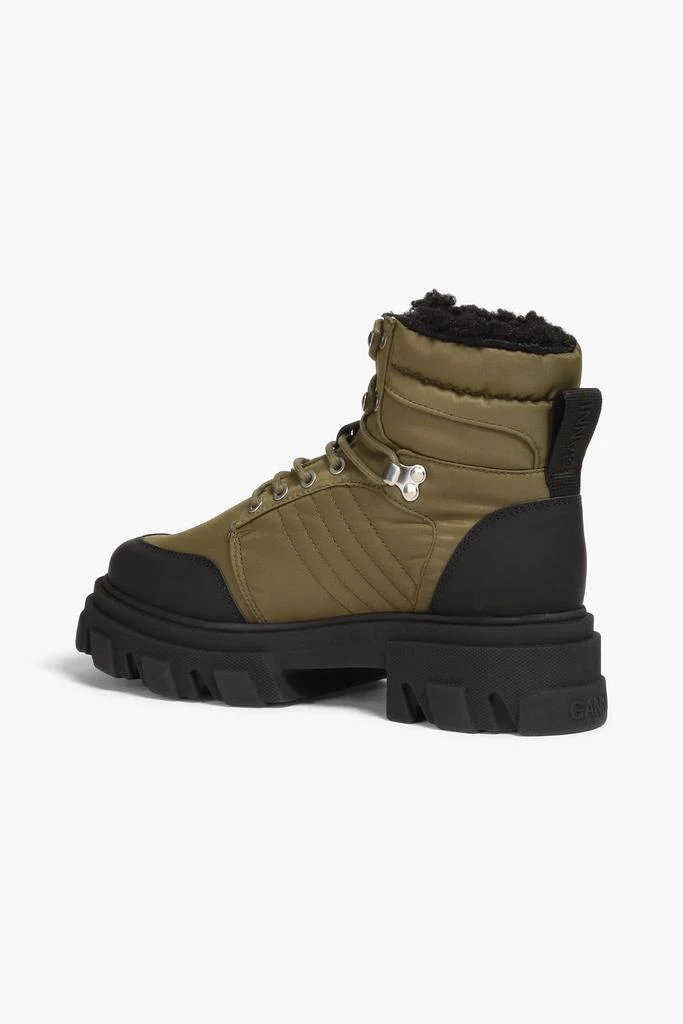 Ganni Faux shearling-lined shell hiking boots 3
