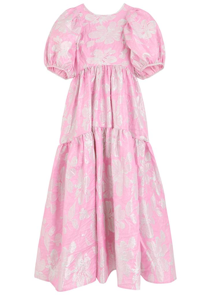 【英国発Sister Jane】Emile floral-jacquard chiffon dress Sister Jane Emile Floral-jacquard Chiffon Midi Dress Light