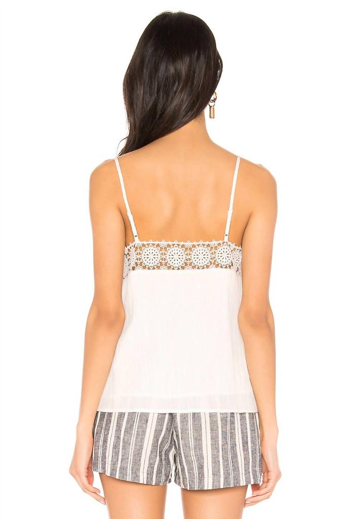cupcakes and cashmere Crocet Lace Tank Top In White