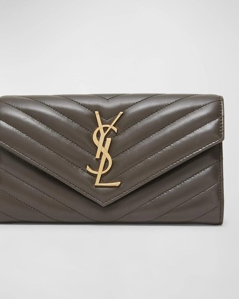 Yves Saint Laurent YSL Monogram Large Envelope Flap Wallet in Smooth Leather 5