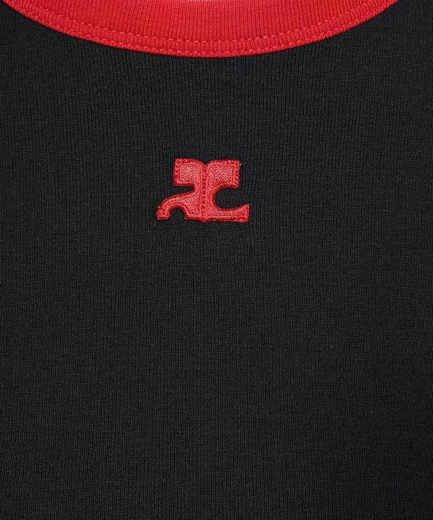 Courrèges Courreges logo-appliqué cotton t-shirt 3