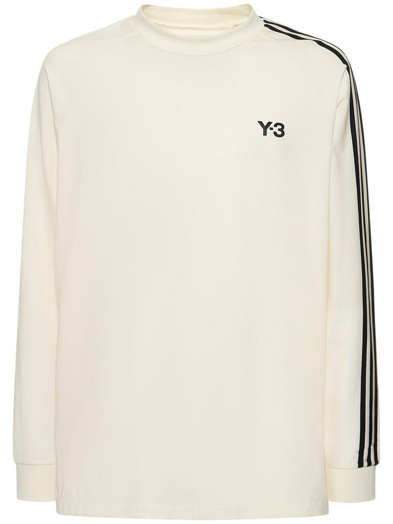 Y-3 3-stripe Cotton Long Sleeve T-shirt