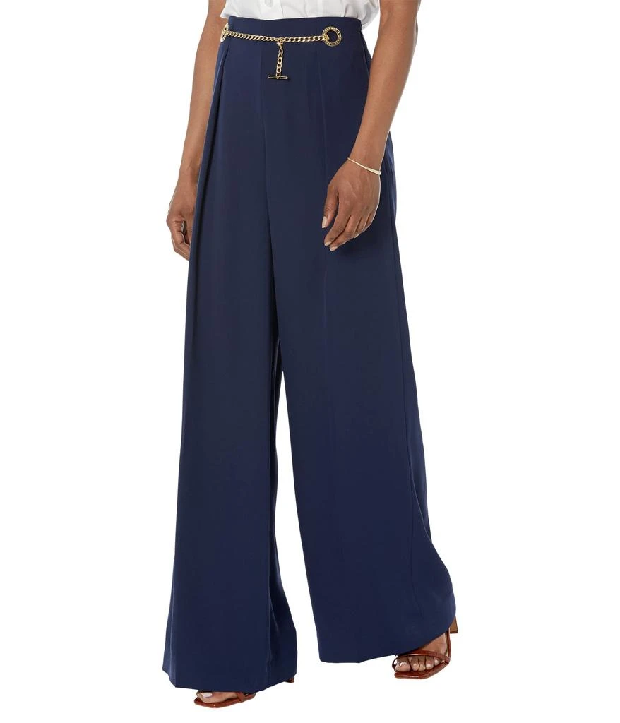 Lauren Ralph Lauren Pleated Georgette Belted Wide-Leg Pants 1