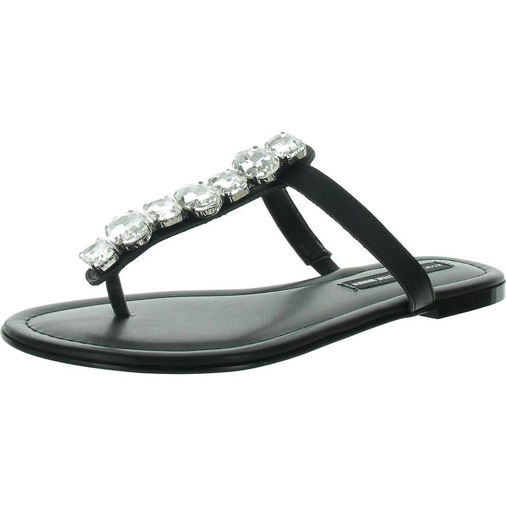 Steve Madden Womens Faux Leather T-Strap Thong Sandals 1