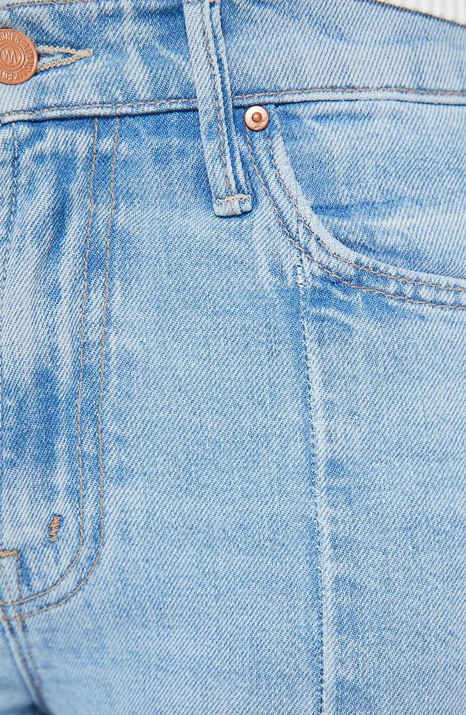 MOTHER The Insider Seamed Frayed Crop Straight Leg Jeans 5