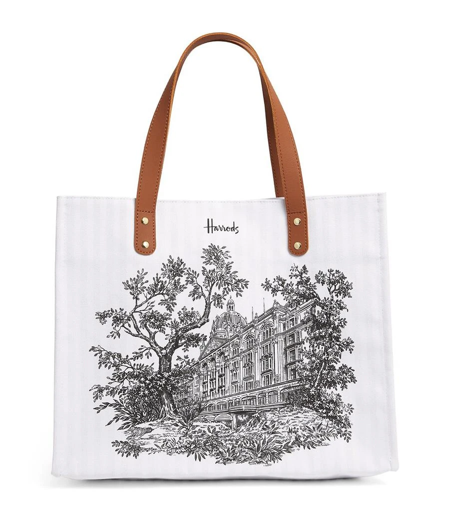 Harrods Toile Building Illustration Shopper Bag 1