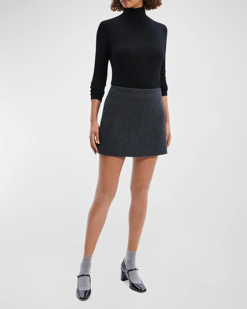 Theory Plush Tweed Virgin Wool Mini Skirt 3