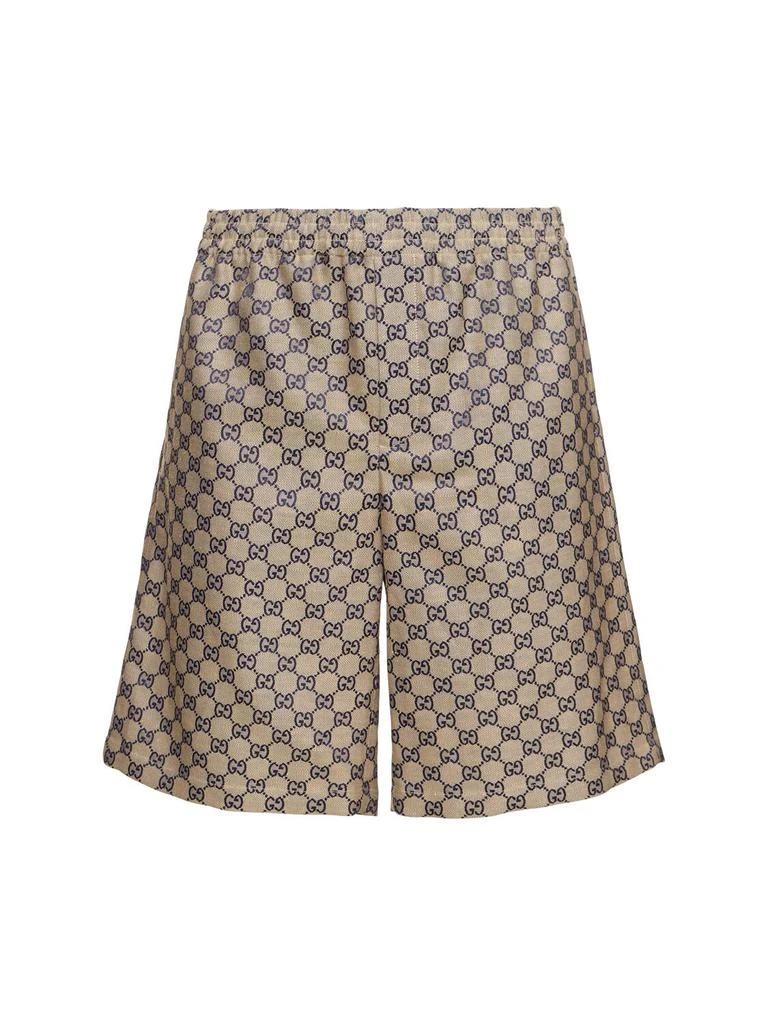 Gucci Gg Linen Blend Shorts 1