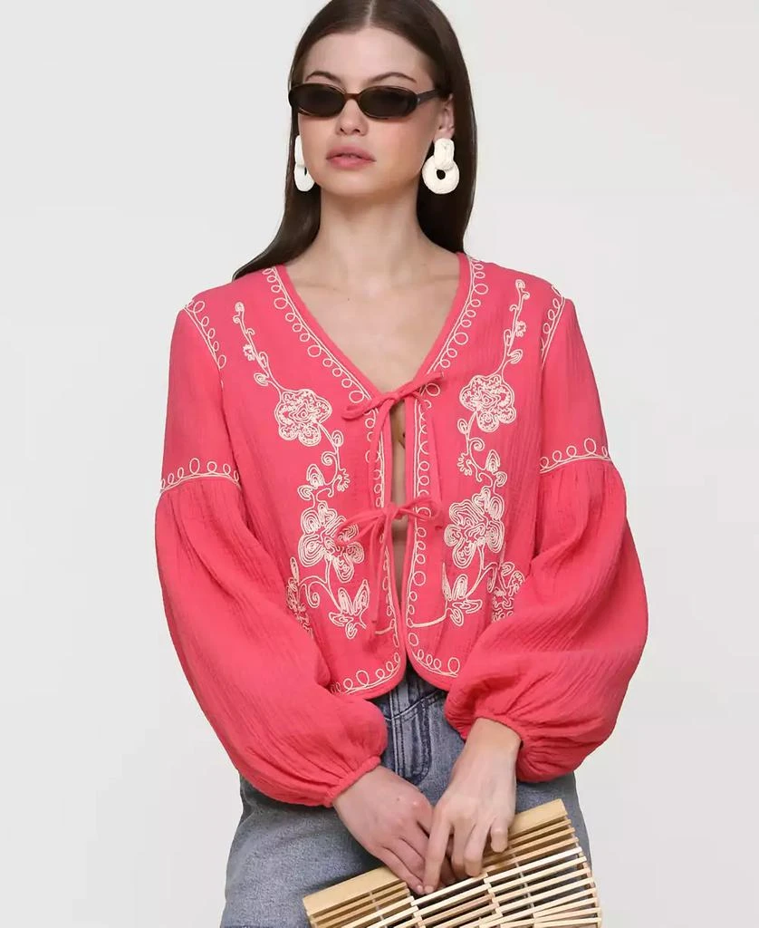 Avec Les Filles Women's Embroidered Peplum Jacket 6