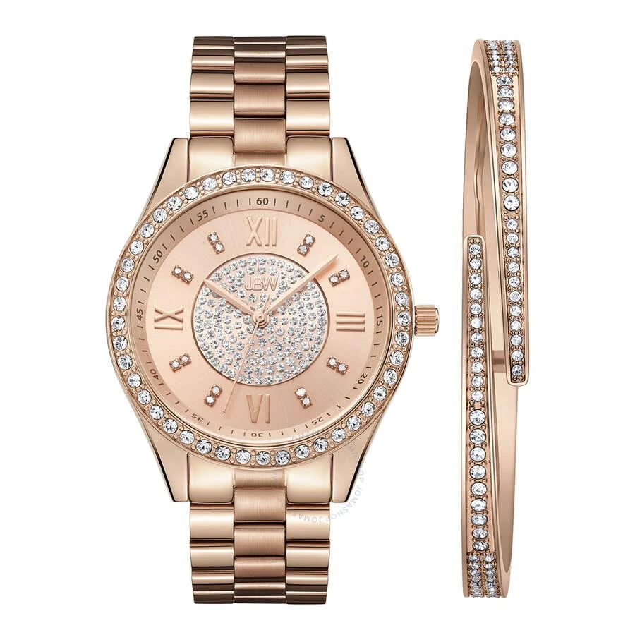Jbw Mondrian Jewelry Set Rose Gold-tone Dial Ladies Watch J6303-SetC 1