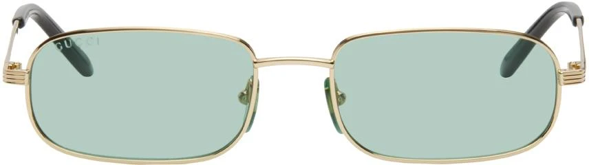 Gucci Gold Rectangular Sunglasses 1