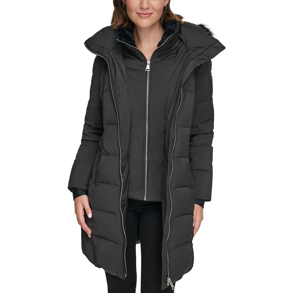 Calvin Klein Women's Faux-Fur-Trim Hooded Down Puffer Coat 5