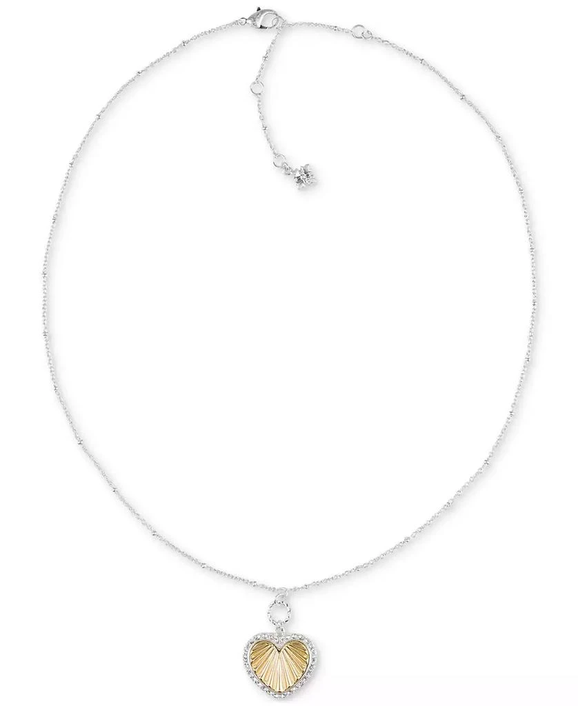 Patricia Nash Two-Tone Sunray Texture Heart Pendant Necklace, 18" + 3" extender 2