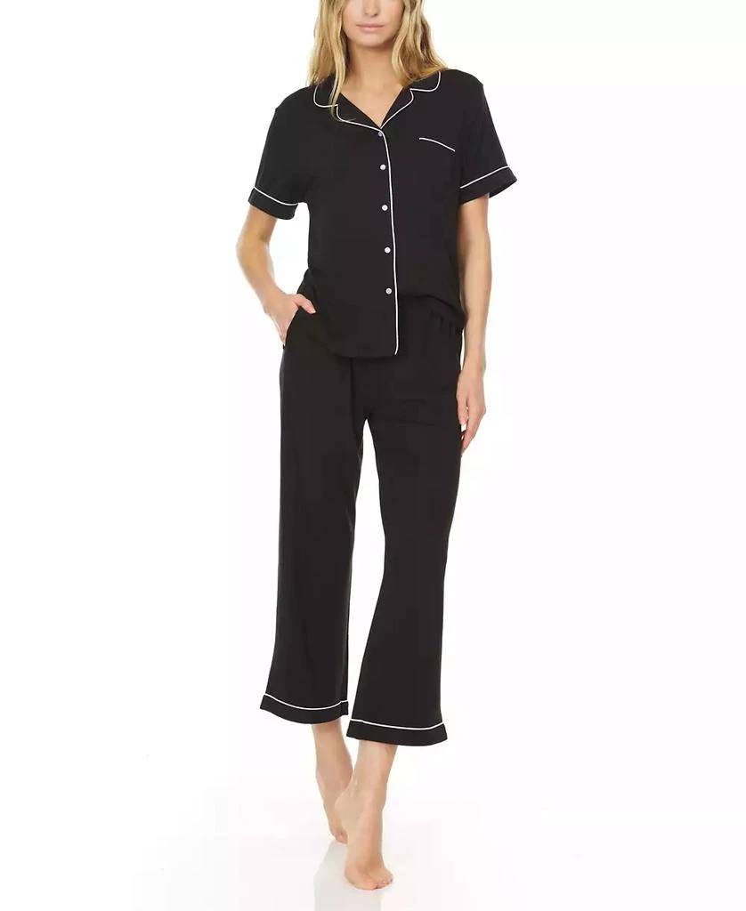 Flora Nikrooz Women's Annie Notch Top and Capri Pajama Set 1