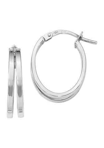 Belk 
Co. 14K White Gold Polished Double Hoops