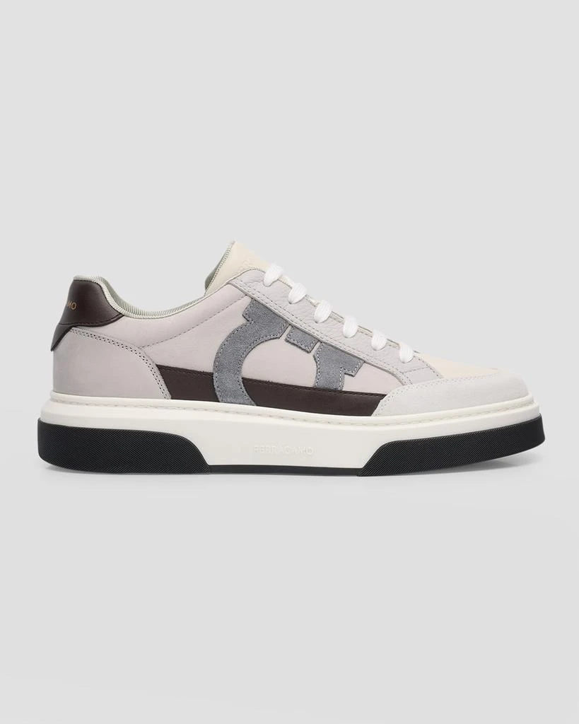 Salvatore Ferragamo Men's Cassina Gancini Leather Low-Top Sneakers 1