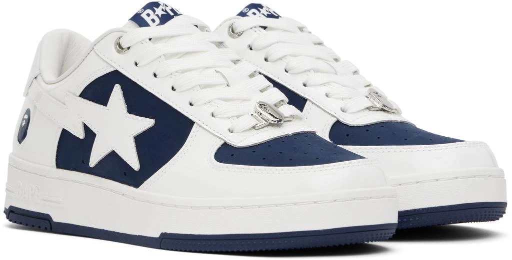Bape White & Navy BAPE STA #6 Sneakers 4