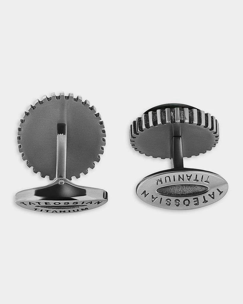 Tateossian Men
s Round Line Stone Gear Cufflinks 3