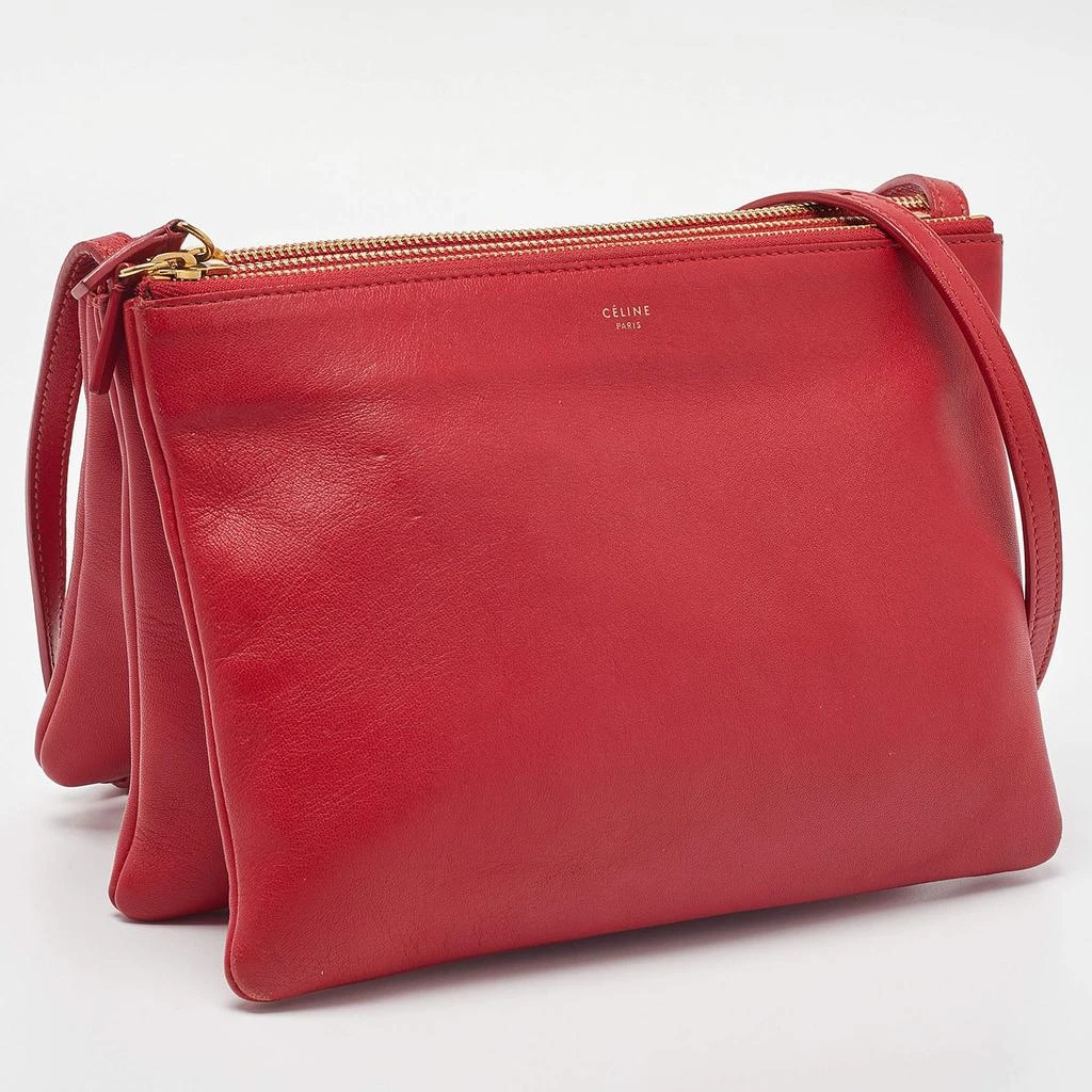 Celine Celine Red Leather Large Trio Zip Crossbody Bag 3