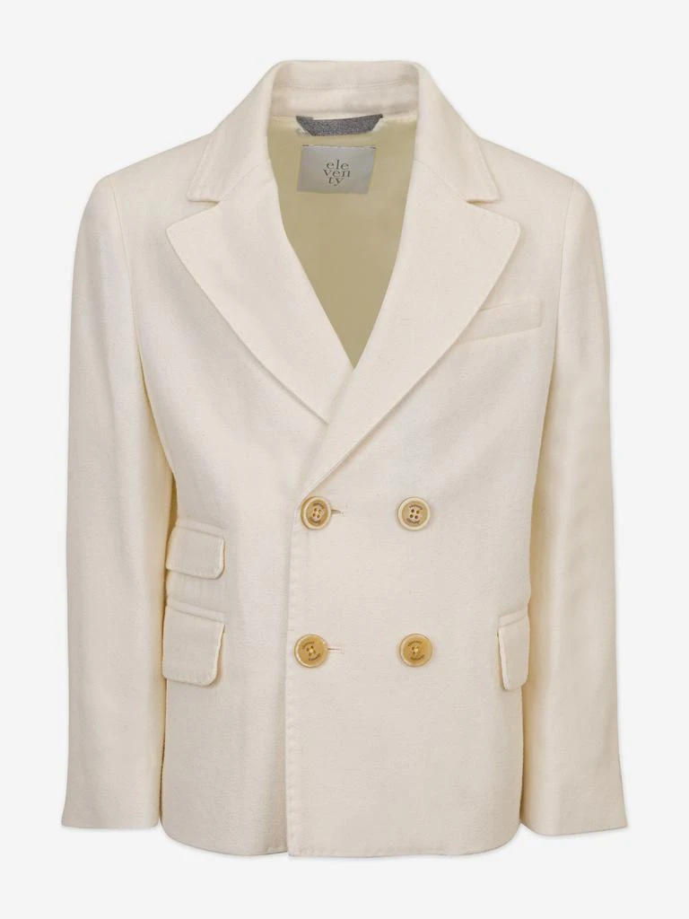 ELEVENTY Eleventy Boys Wool Blazer in Ivory 1