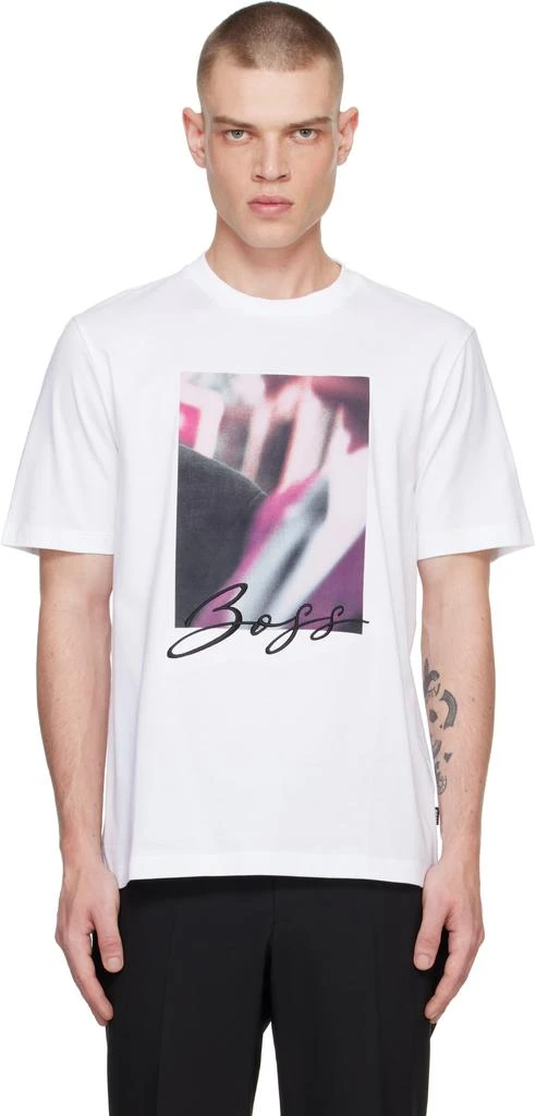 Hugo Boss White Graphic Logo T-shirt 1