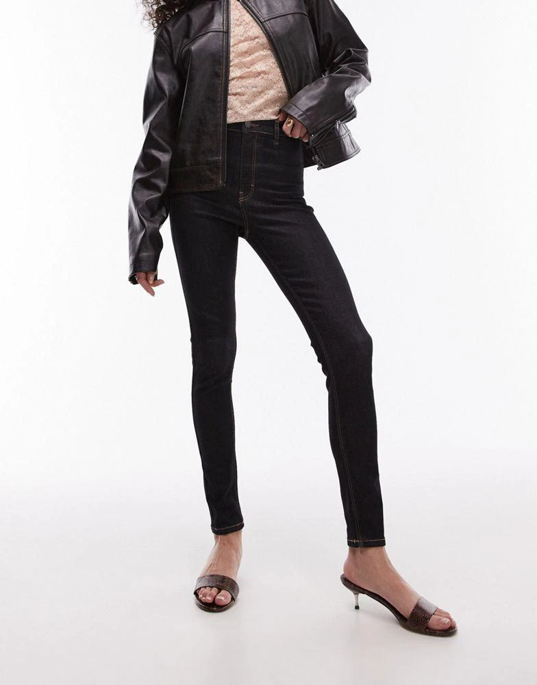 Topshop Topshop high rise Joni jeans in black rinse 4