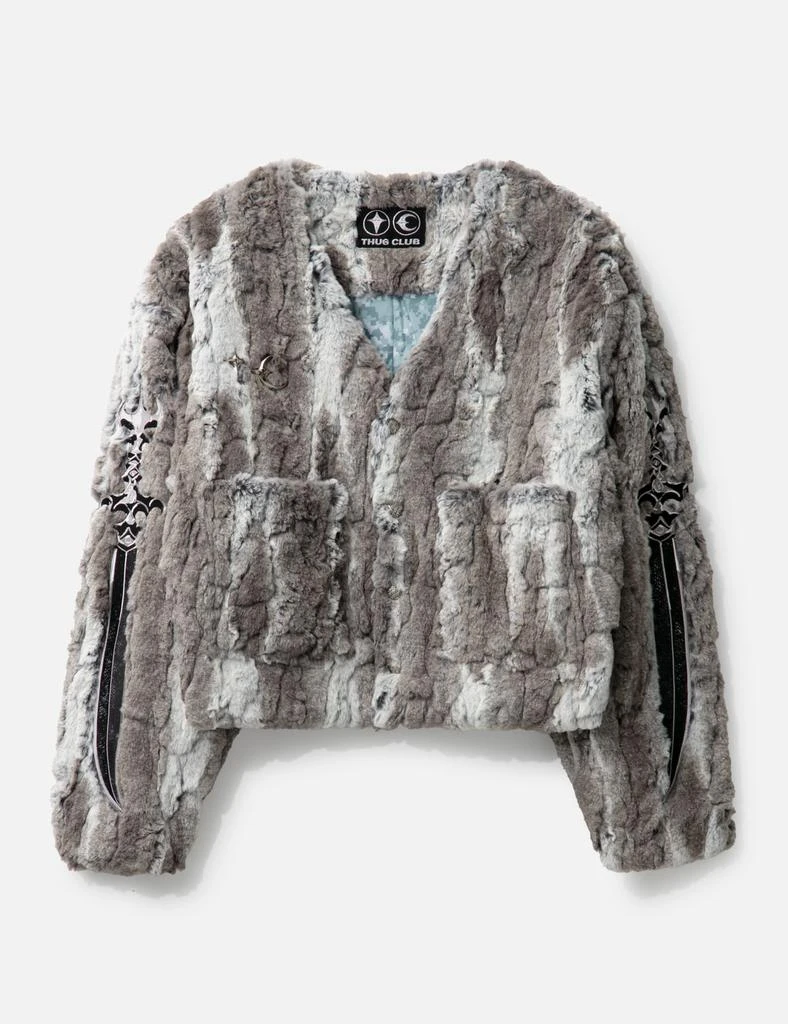 THUG CLUB Jindo Mix Fur Jacket 1