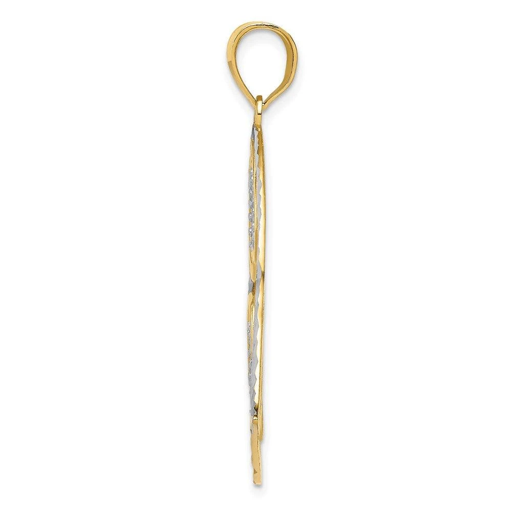 Diamond2Deal 14k Yellow Gold Rhodium Polished Hearts Inside Heart Pendant 2