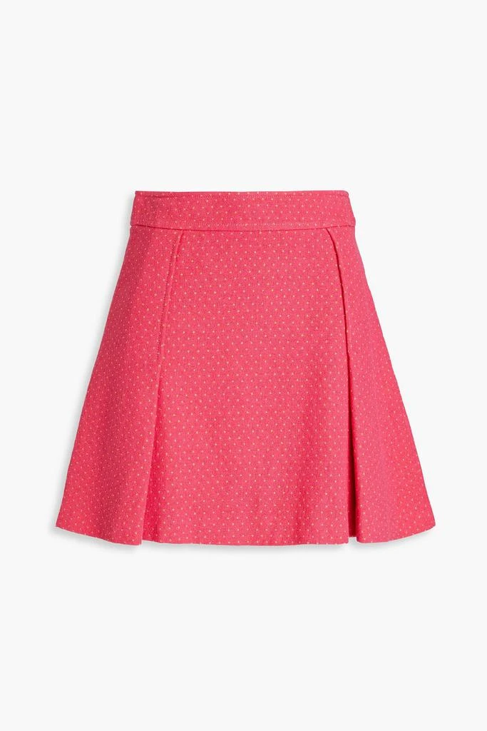 MOSCHINO Pleated polka-dot cotton-blend tweed mini skirt 1