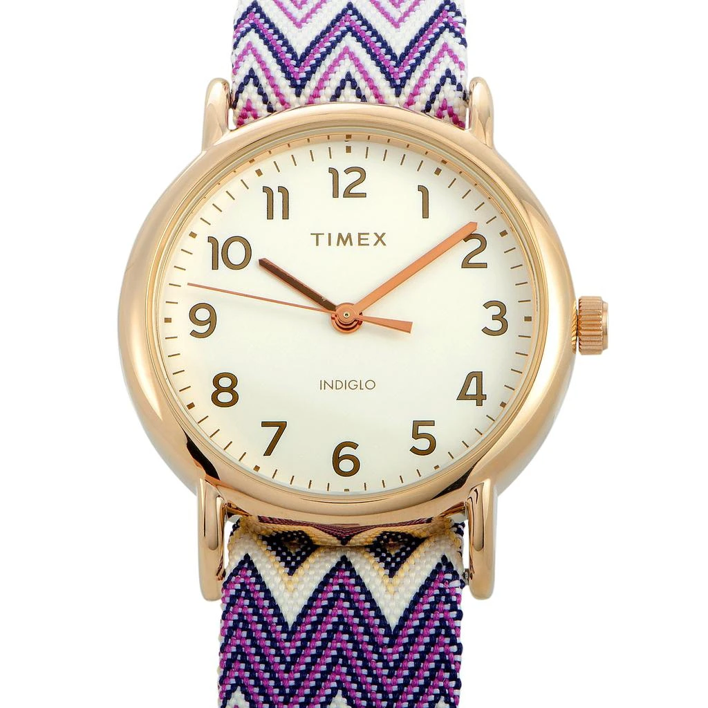 Timex Weekender Chevron 38 mm Gold-Tone Watch TW2R59000 1