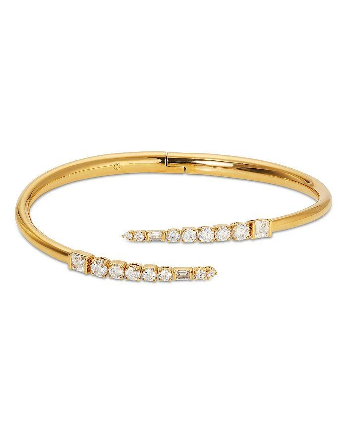 Nadri Cubic Zirconia Bypass Bangle Bracelet in 18K Gold Plated