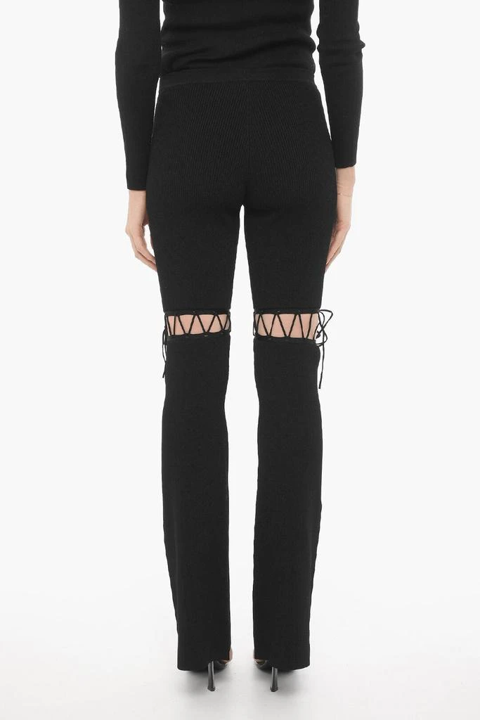 Nensi Dojaka Ribbed Flared Pants with Lace-up Detail 2