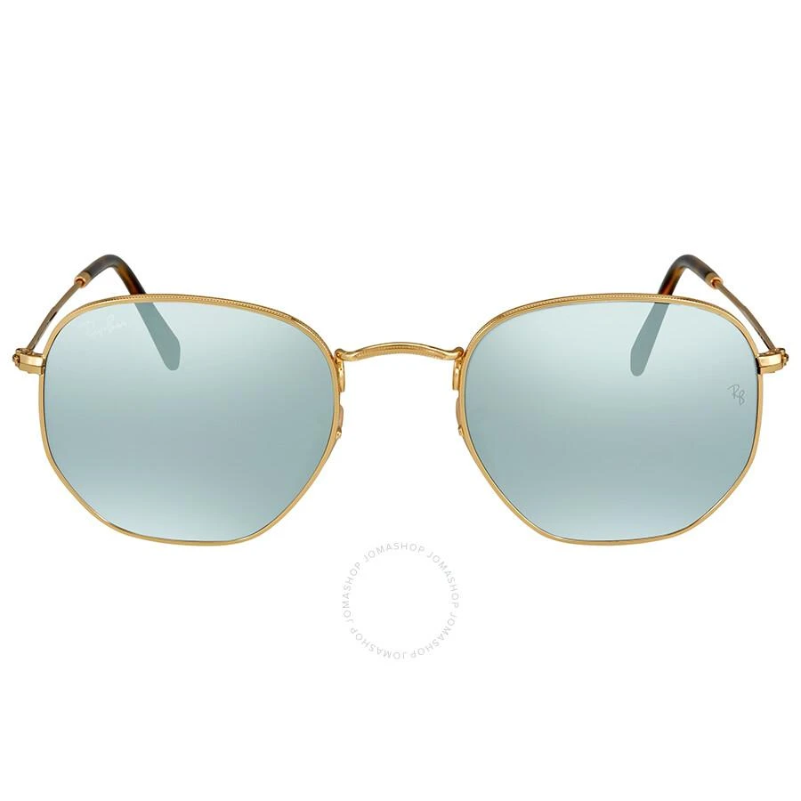 Ray-Ban Hexagonal Flat Lenses Silver Flash Men's Sunglasses RB3548N 001/30 51 1