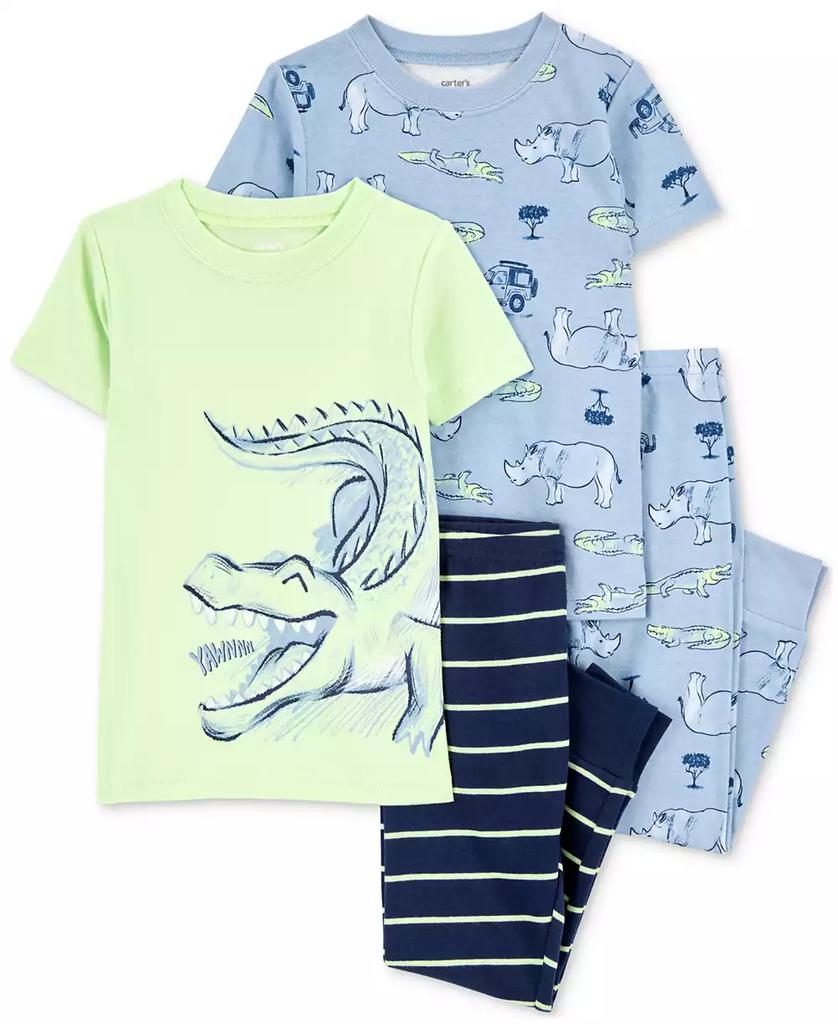 Carter's Toddler Boys Alligator Cotton Pajamas, 4-Piece Set