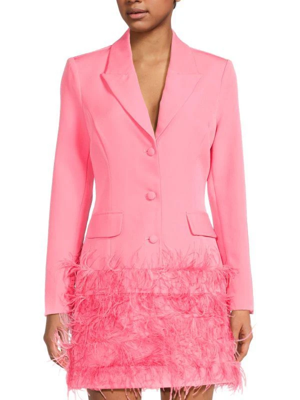 Bebe Feather Trim Blazer Minidress 1