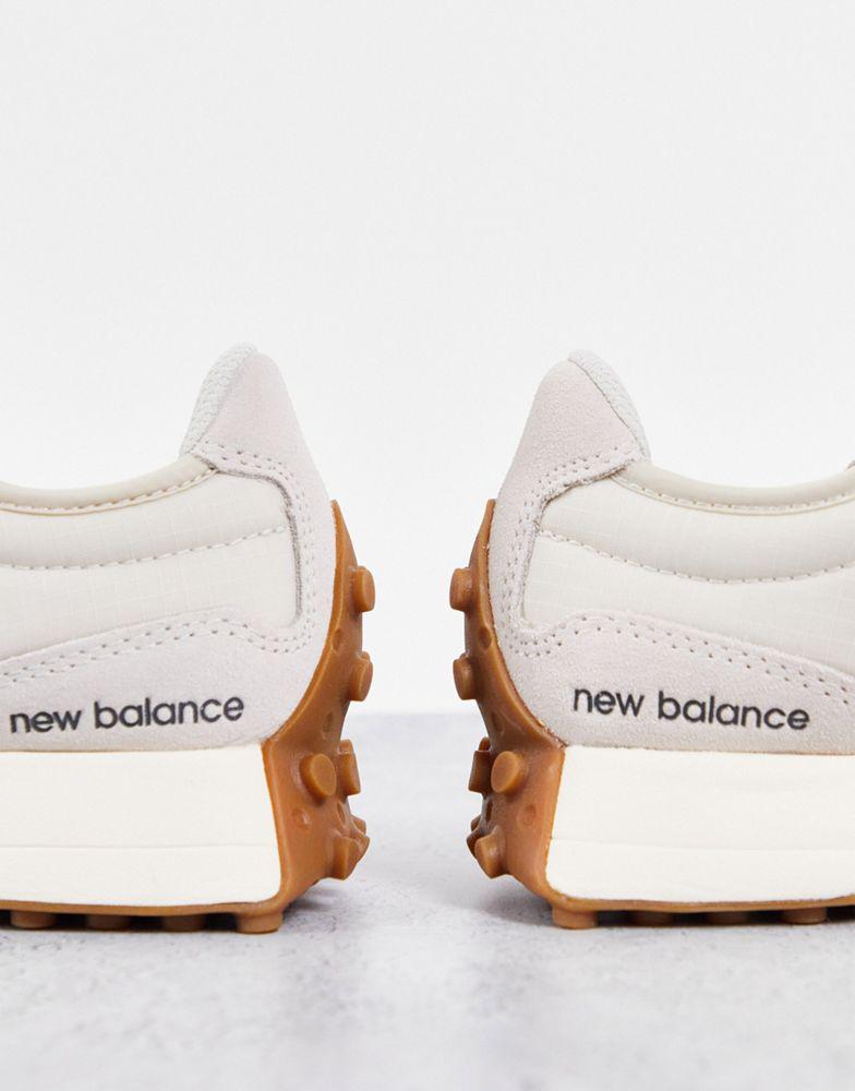 Shop New Balance 327 animal trainers in off white and