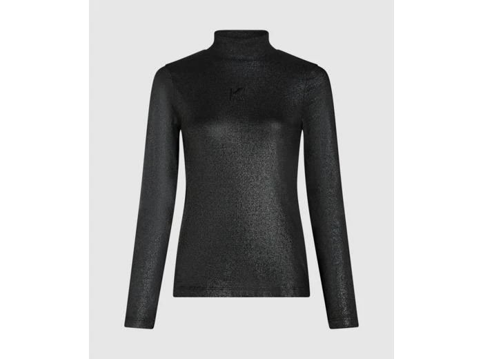 Karl Lagerfeld Paris GLITTER COATED LS JERSEY TOP